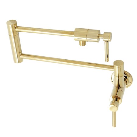 Kingston Brass KS4102DL Concord Wall Mount Pot Filler, Polished Brass KS4102DL